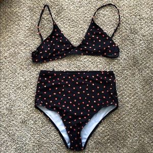 HIGH WAISTED set bikini- strawberry print